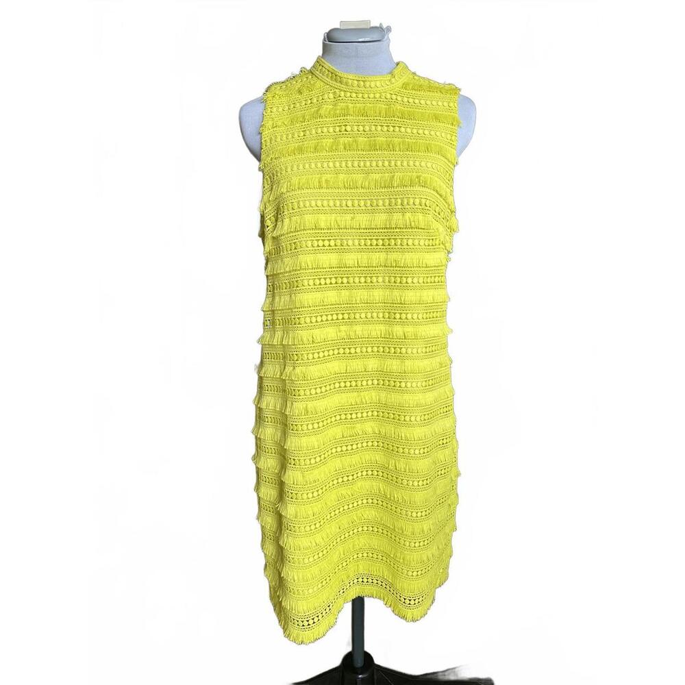 J.Crew Yellow Sleeveless Flapper-esque Textured Dress | Size 8